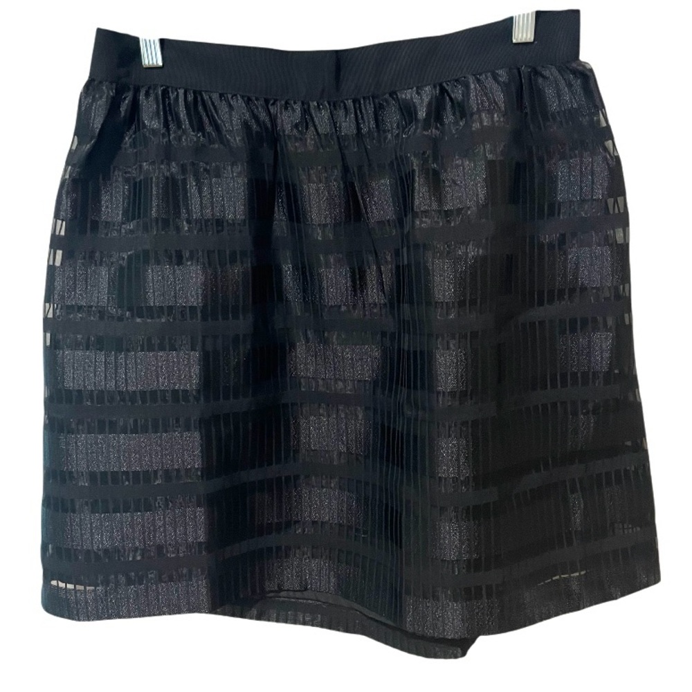 Ann Taylor Black Mini Skirt  Sheer Layered Party  SZ 10  NWT